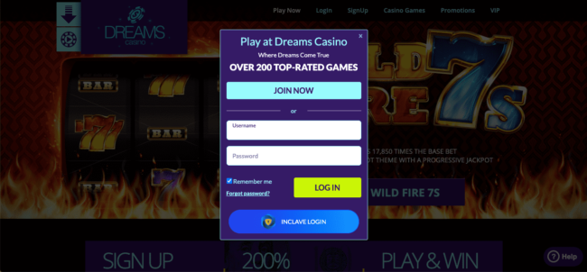 Dreams Casino login